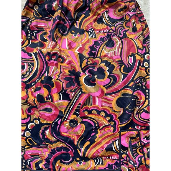 Vintage Hollywood Vasserette Skirt Slip Sz S Paisley Pink Blue Pattern Floral - Picture 3 of 11